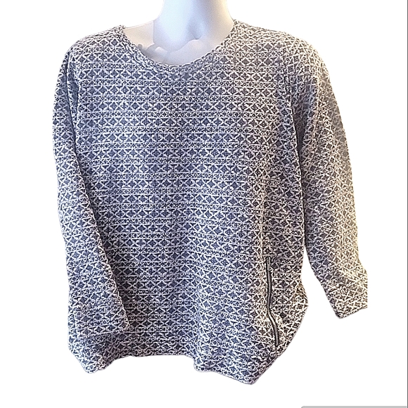 Per Se Classic Cozy Women's Blue Crewneck Sweater - Picture 3 of 11